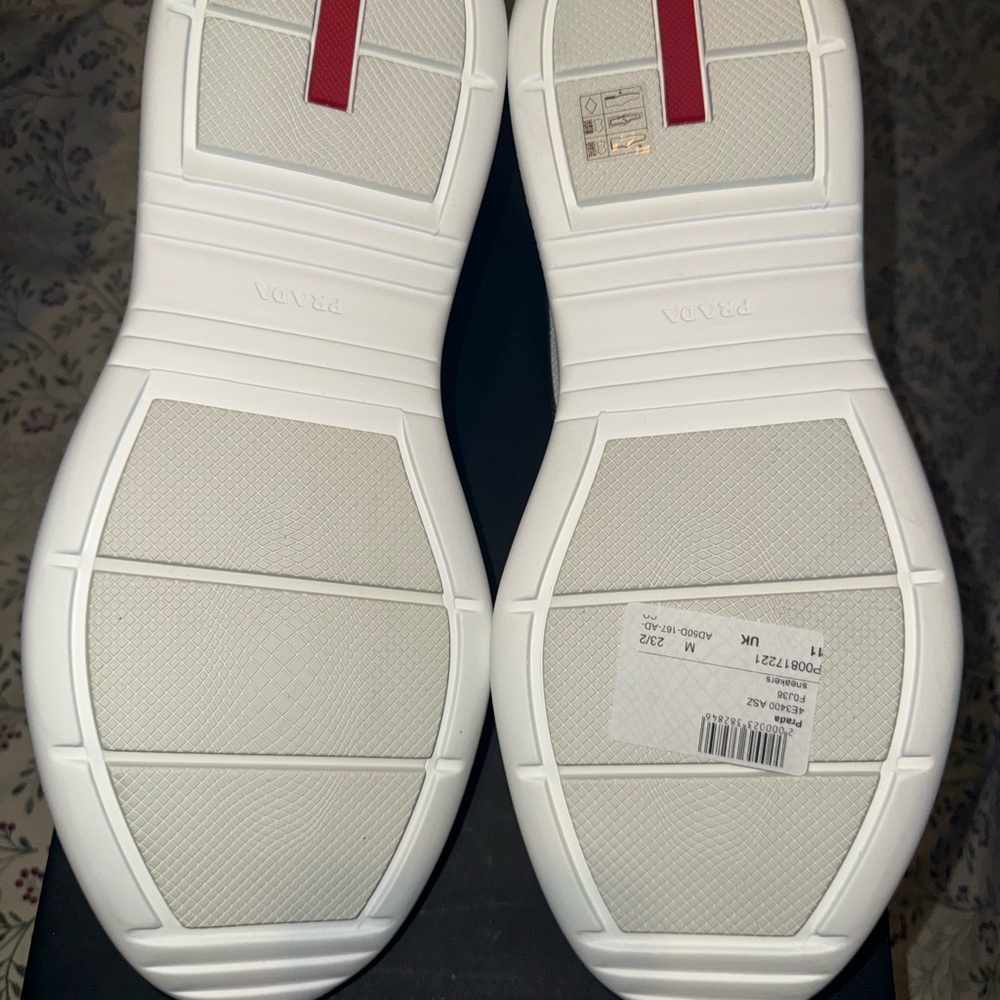 Prada Men's White and Gray Sneakers - Picture 2 of 5